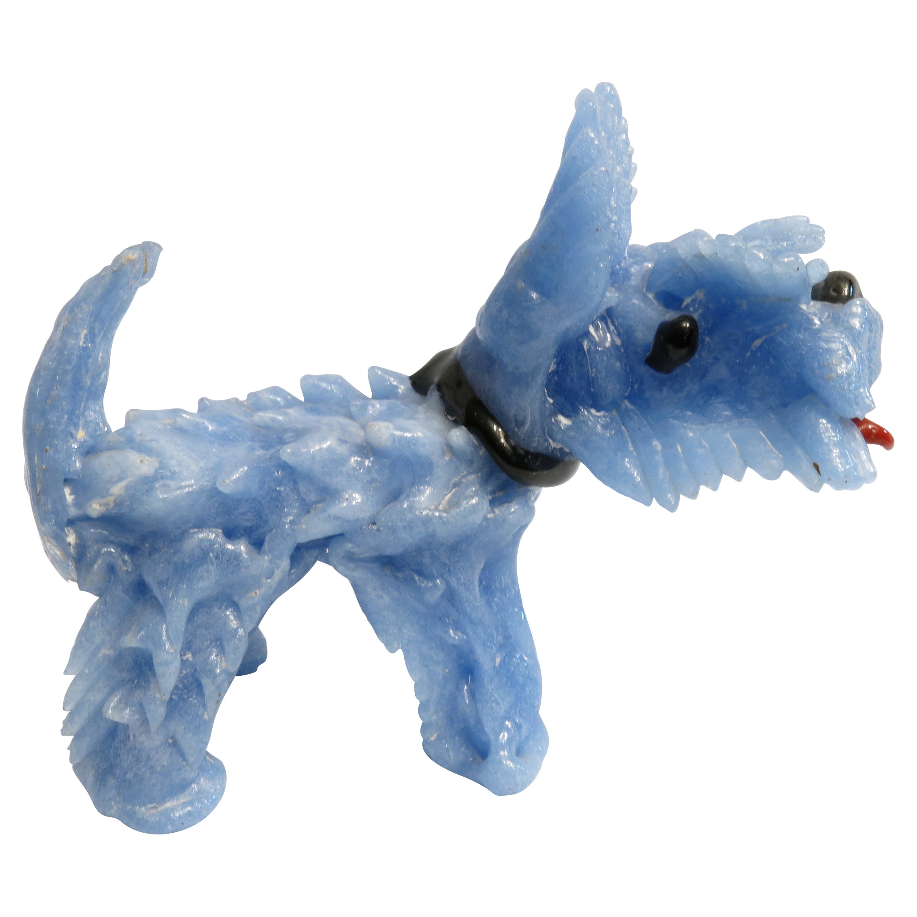 Barovier Toso Murano Light Blue Art Glass Puppy Dog Sculpture, 1970s