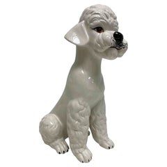 Caniche italiano Estatuilla de perro de cerámica Vintage, años 80