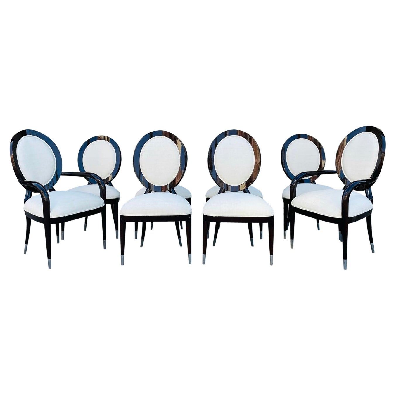 Set of 8 Ballonback Chairs, 6 Side Chairs & 2 Armchairs