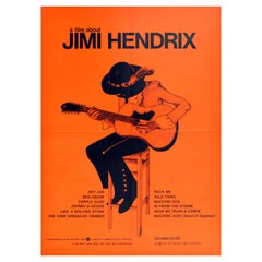 Original Retro Poster A Film About Jimi Hendrix Guitar Music Festival Concerts