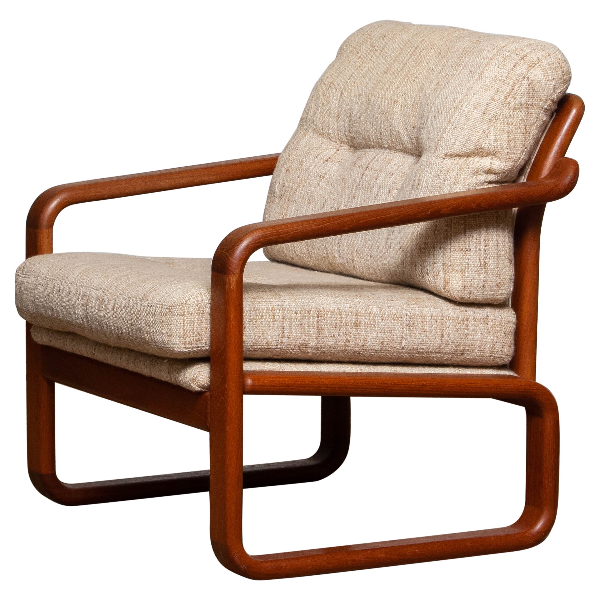 1980's Teak with Wool Cushions Lounge / Easy / Club Chair by Hs Design, Denmark