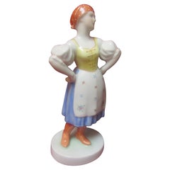 Herend Porcellana Ungherese Vintage Contadino Figurina