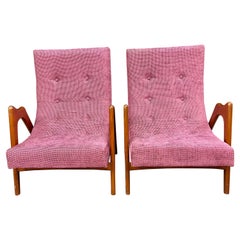 Pair of Newly Upholstered Mid-Century Modern Armchairs