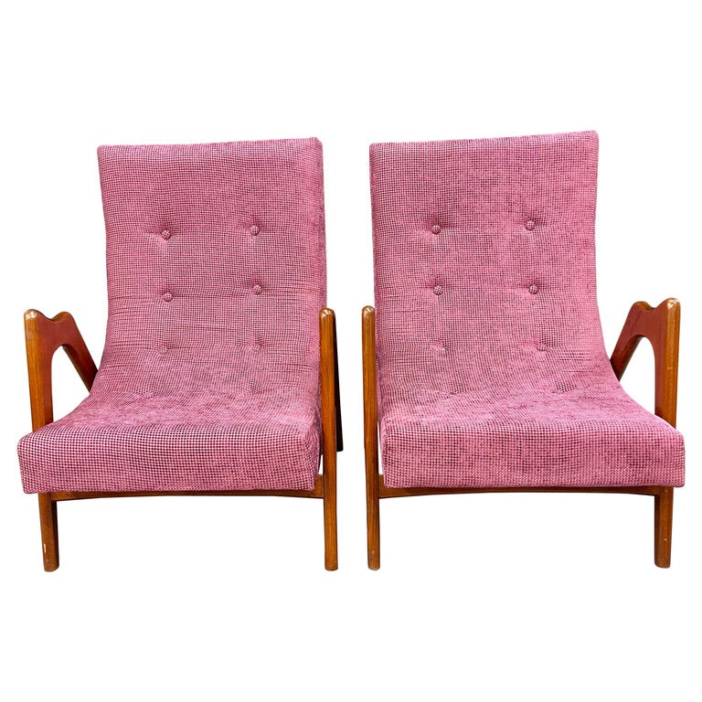 Pair of Newly Upholstered MidCentury Modern Armchairs For Sale at 1stDibs