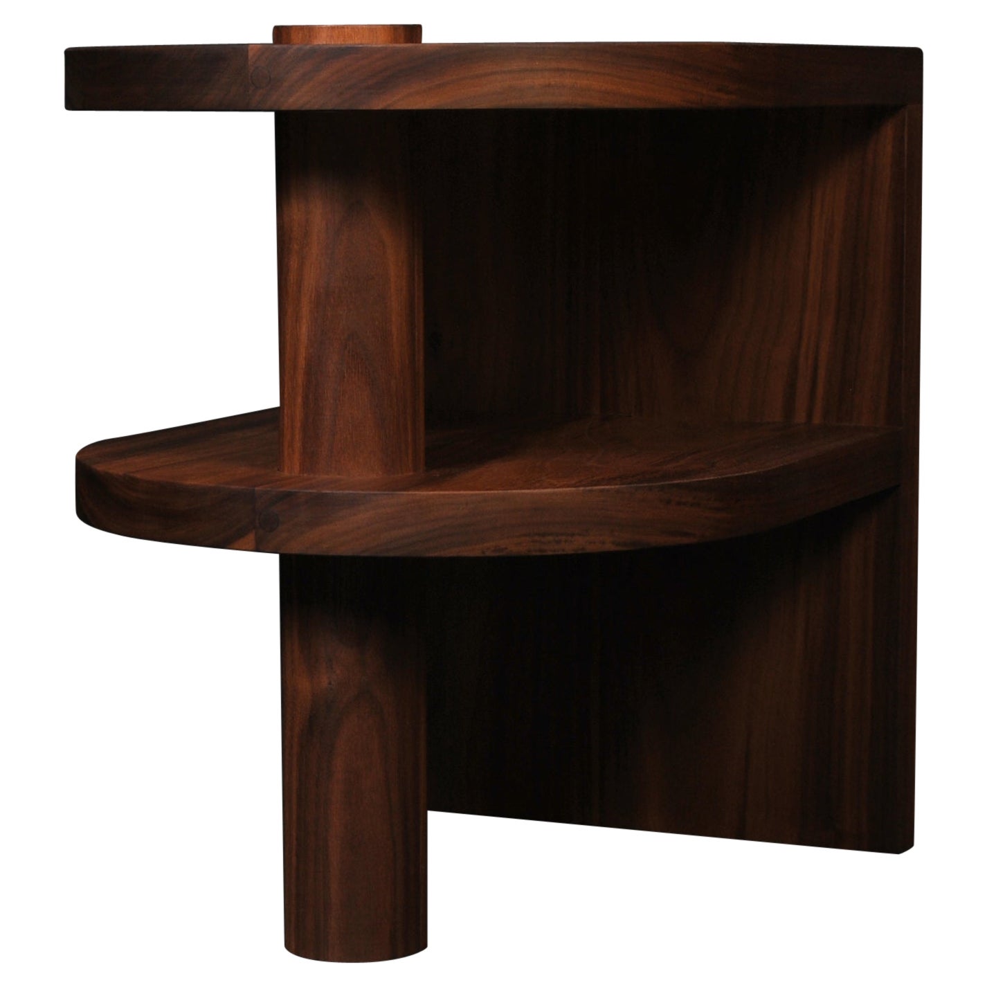 Architectural Handcrafted Walnut End Table