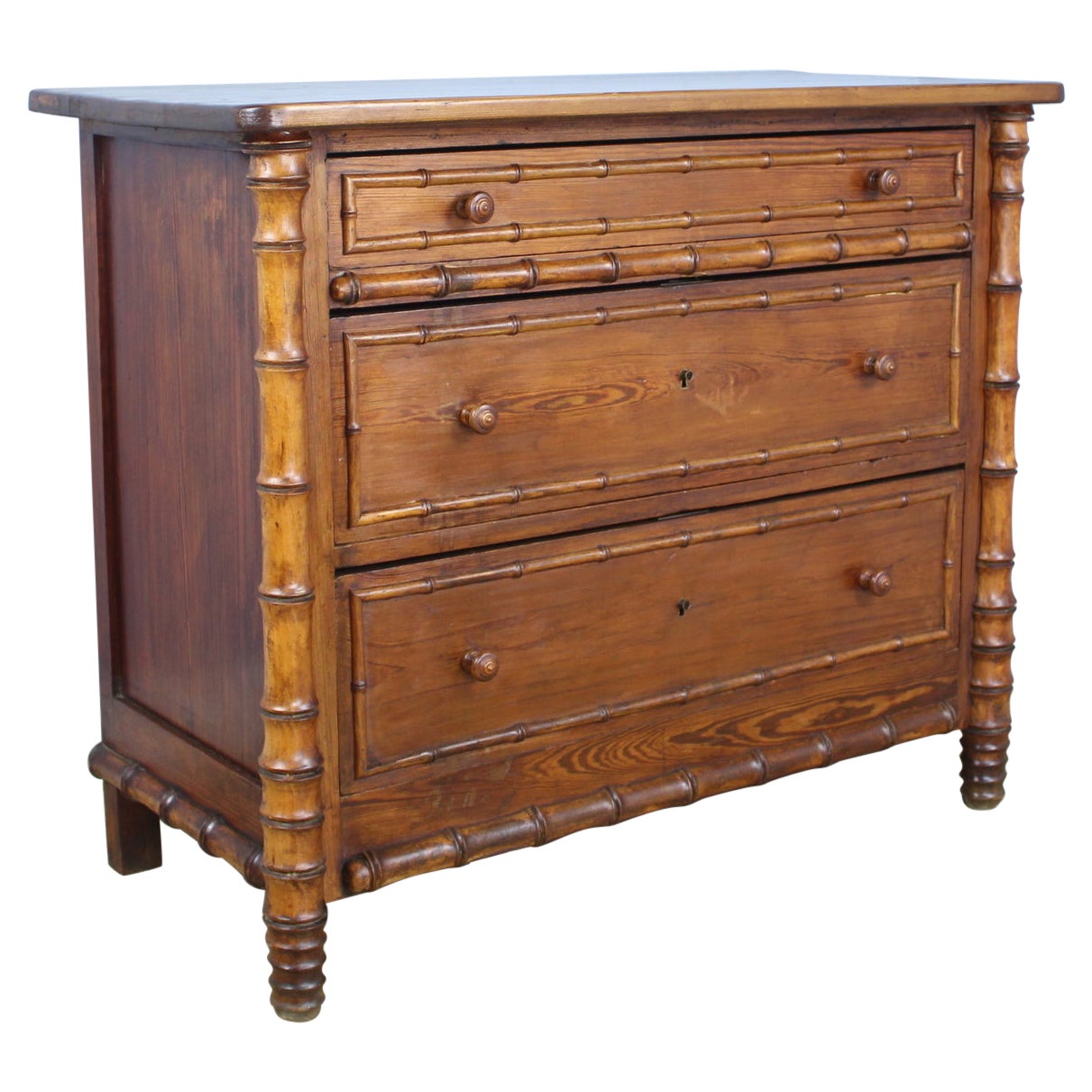 French Faux Bamboo Commode