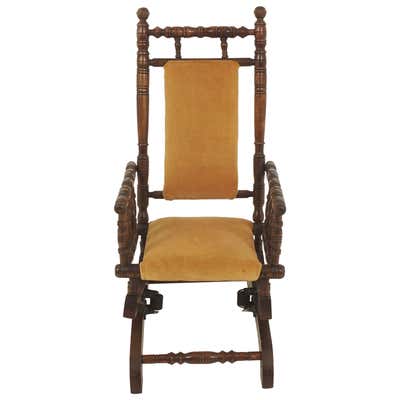 Antique Rocking Chair, Ladder Back Chair, Pine, 19th Century America ...