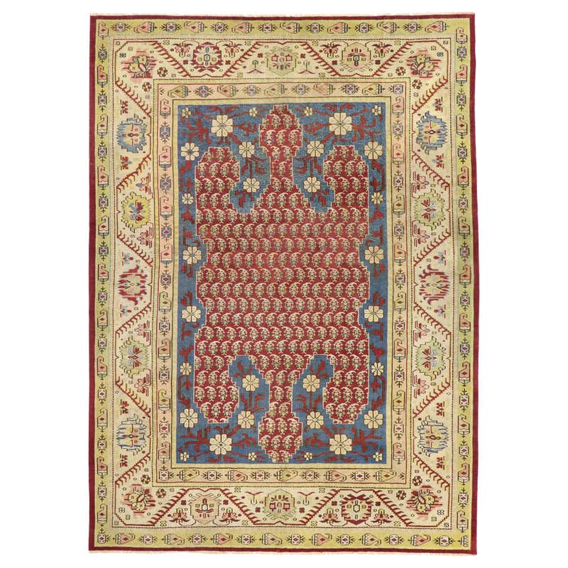 Vintage Turkish Oushak Area Rug with Medieval Jacobean Style For Sale ...