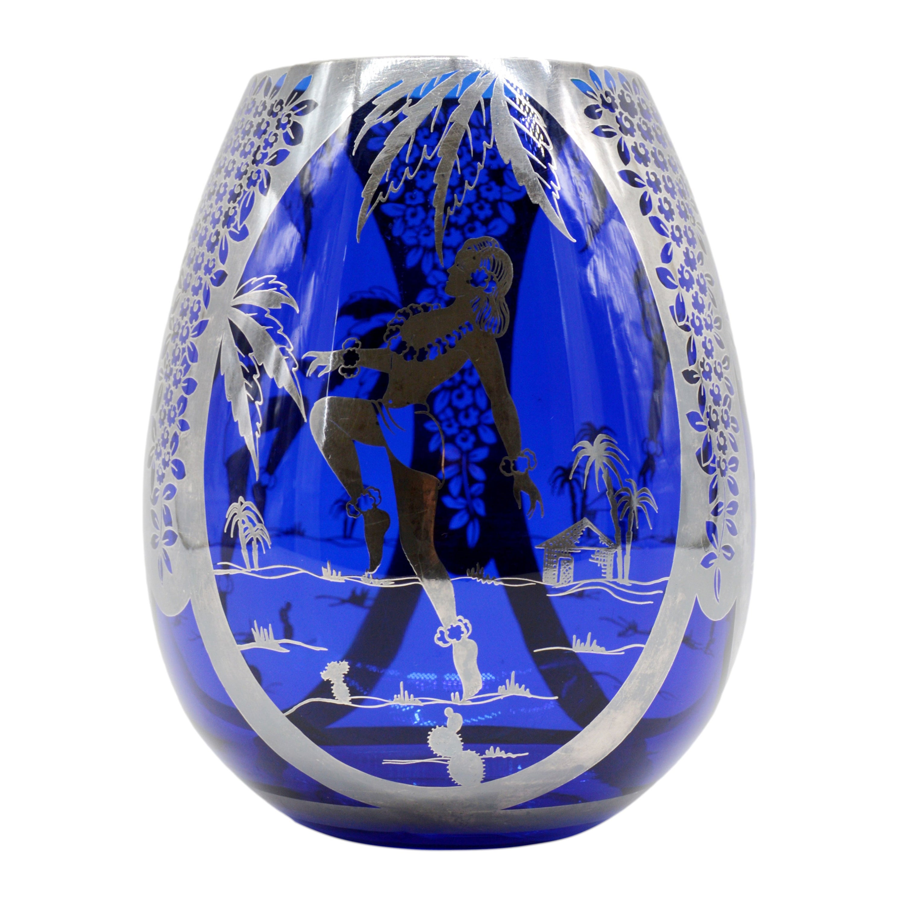 Hermann Michel French Art Deco Glass Vase, 1930