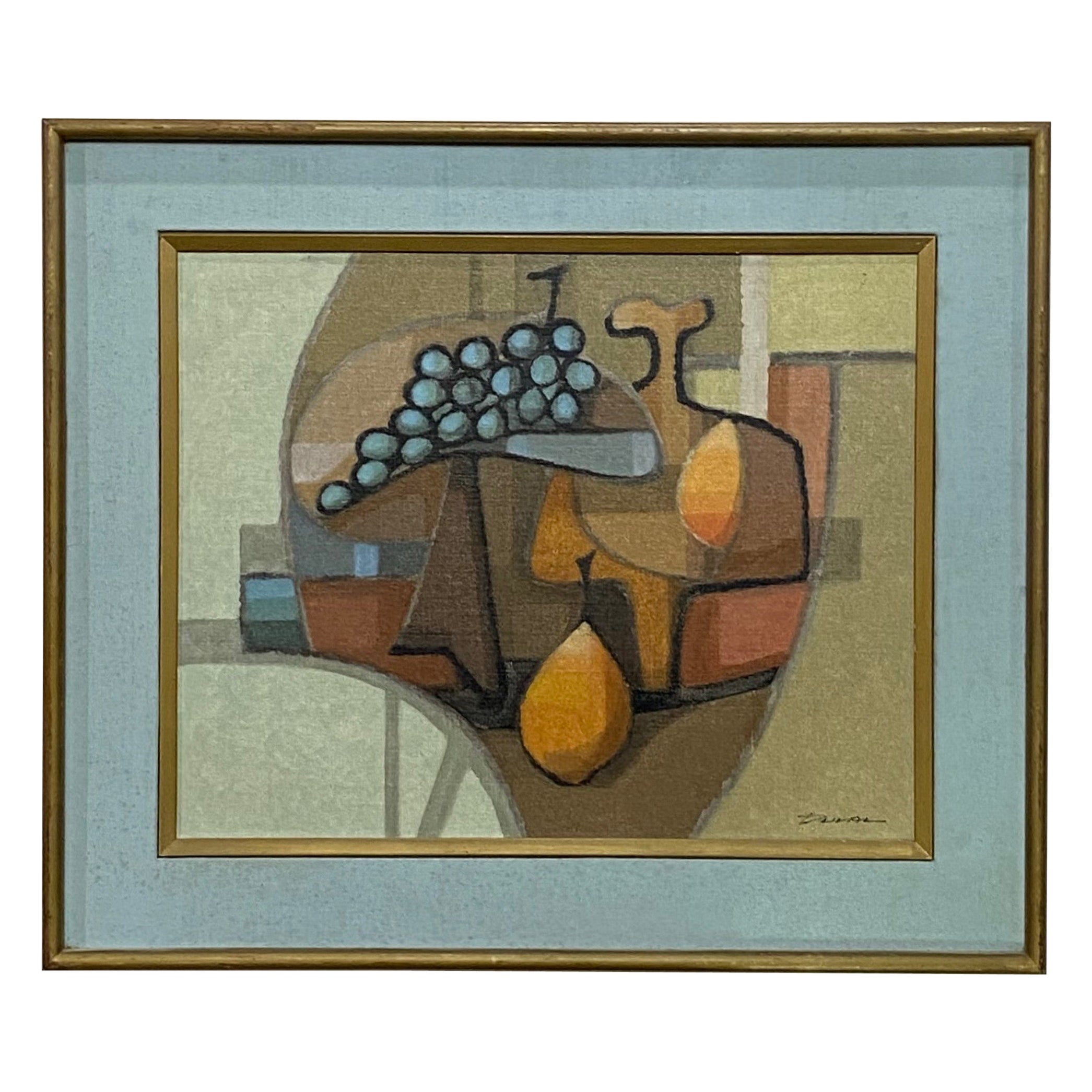 Mid Century Cubist Still Life Oil Painting, California / Bay Area Artist 1950's