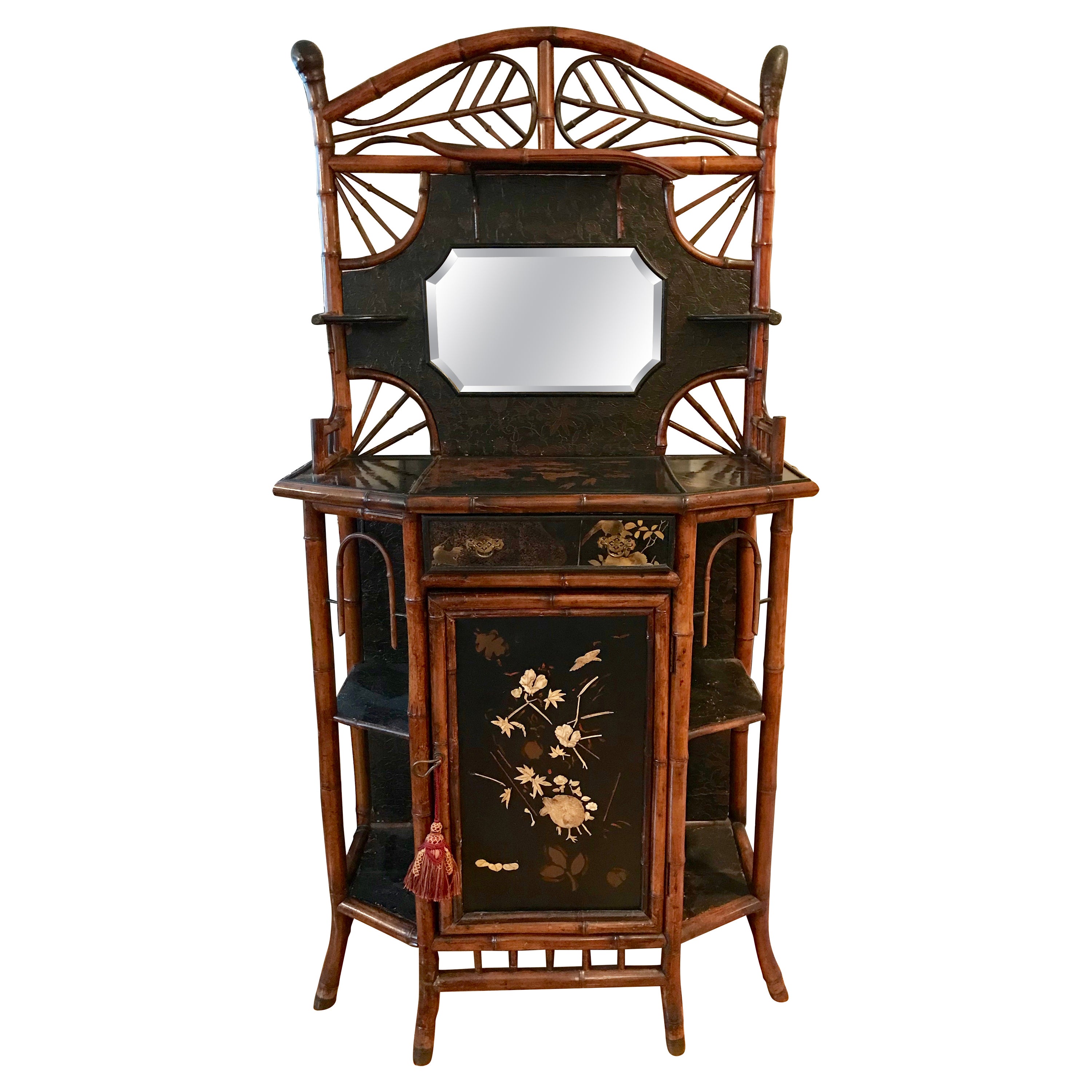 19th Century Bamboo Side Cabinet