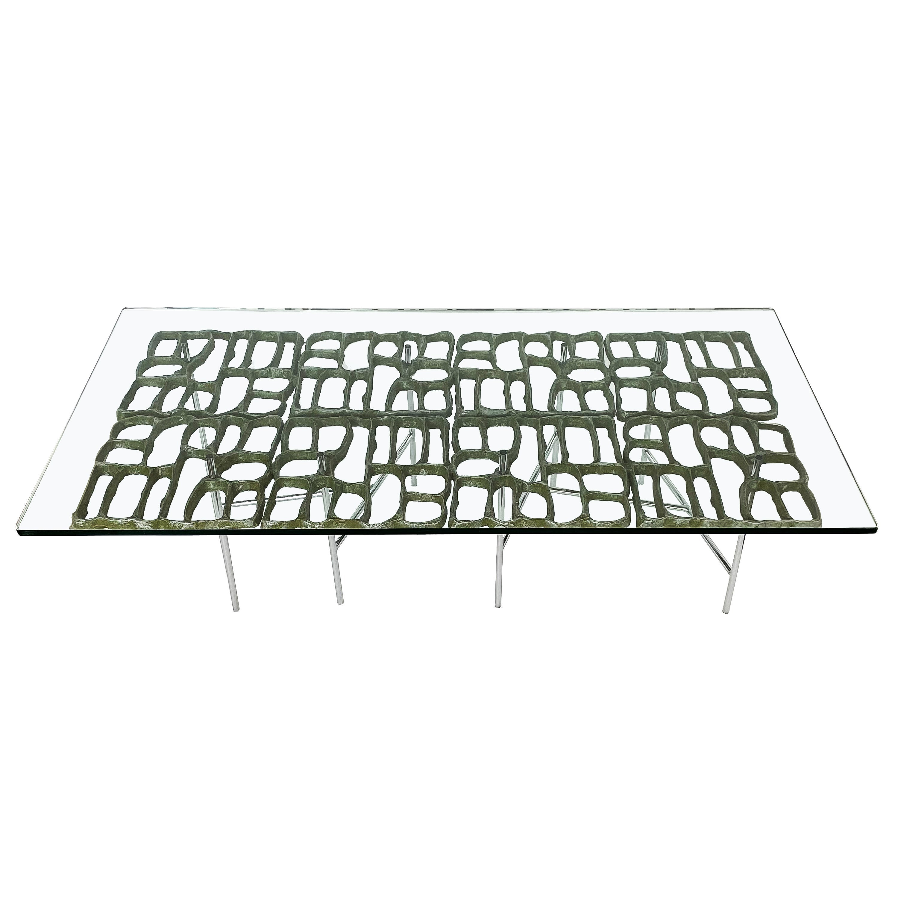 Donald Drumm Brutalist Cast Aluminum Coffee Table