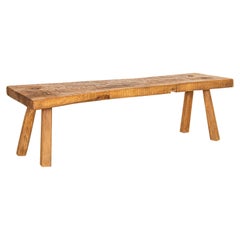 Used Rustic Slab Wood Coffee Table Old Work Table from Hungary