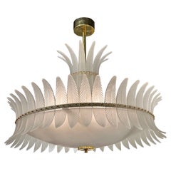Modern Murano Glass Art Deco Style "Plume" Chandelier