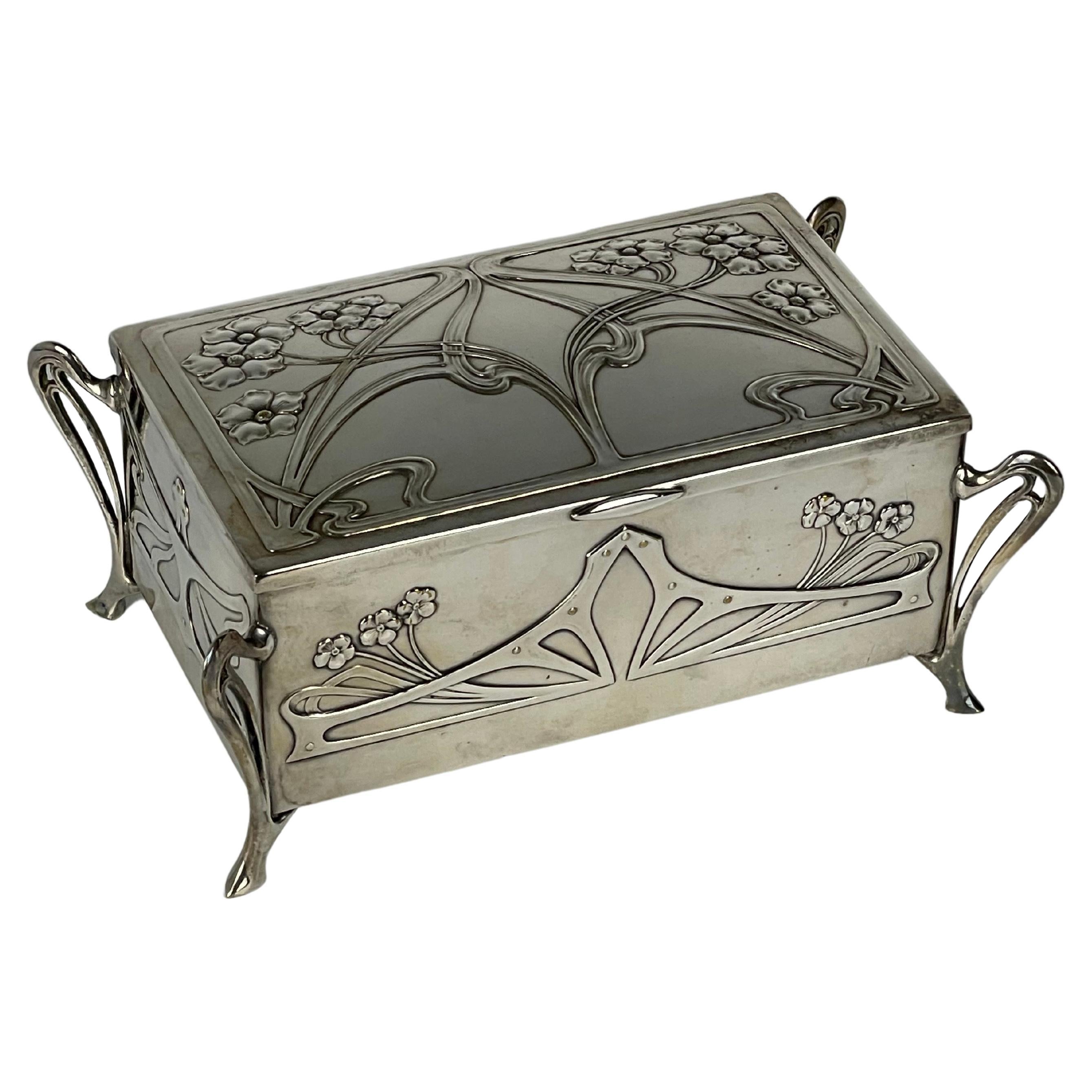 Large Art Nouveau Style Casket Box Jewelry Box