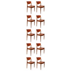 Borge Mogensen Dining Chairs for C.M. Madsens in Teak & Beech Danish Modern- TEN