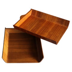 Florence Knoll Molded Plywood Architectural Letter Tray, circa 1960