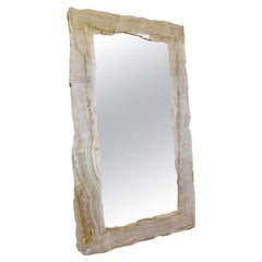 21st Century White Onyx Wall Mirror