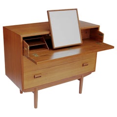 Danish Modern Teak Vanity / Secretary Dresser by Borge Mogensen for Neils Vodder