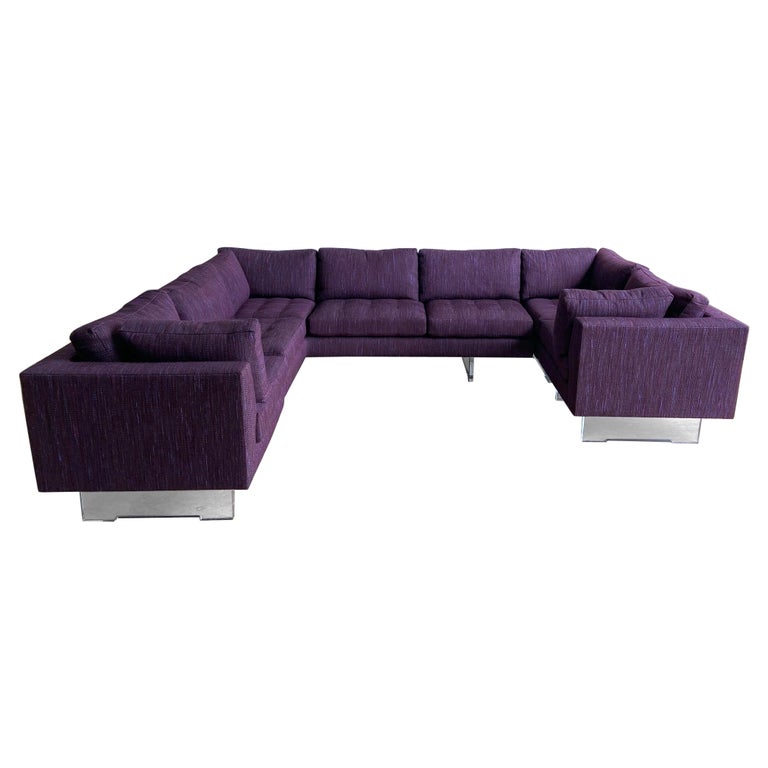 Mid-Century Modern Vladimir Kagan 4 Piece Modular Sectional Sofa, Signed For Sale