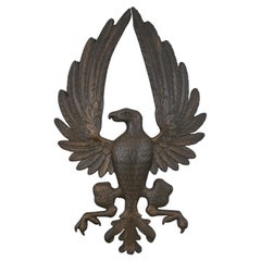 Vintage Solid Brass American Bald Eagle Wall Plaque Emblem Crest Heraldic