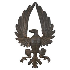 Plaque murale en laiton massif vintage avec emblème d'aigle Bald Eagle américain Heraldic