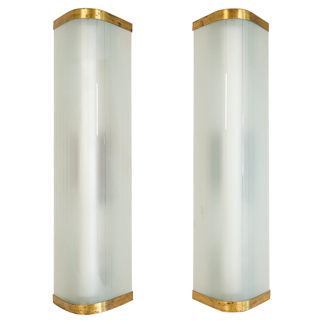 Midcentury Pair of Extra-Large Modern Wall Lamps Attributed to Asea For Sale
