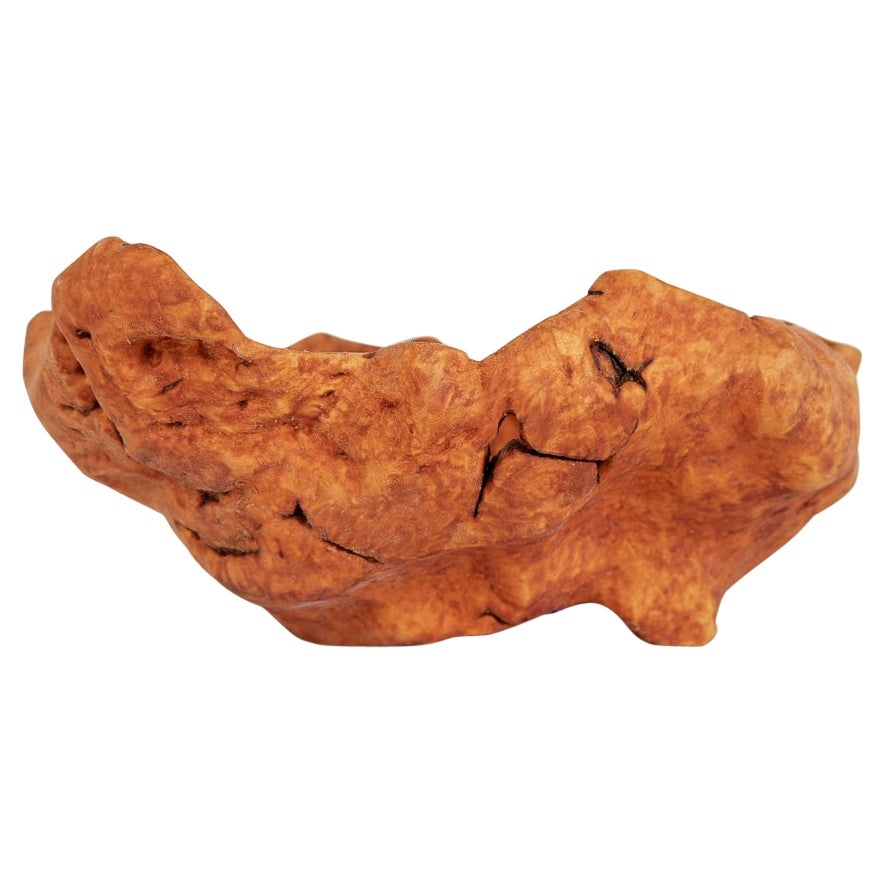 Scandinavian Modern Swedish Folk Art Large Organic Burl Bowl, circa 1960s For Sale