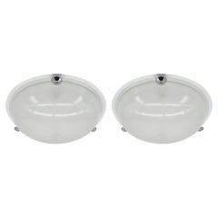 Holophane French Art Deco Flush Mount, 1930s, Pair Available
