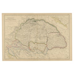 Antique Map of Hungary, Transylvania and Dalmatia by W. G. Blackie, 1859