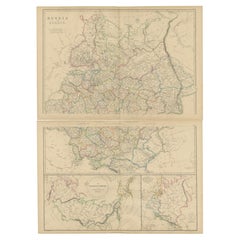 Ensemble de 2 cartes anciennes de Russie en Europe par W. G. Blackie, 1859