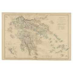 1859 Greece and the Ionian Islands with Corfu Inset - Original Antique Map