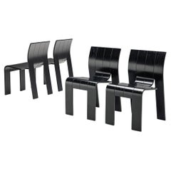 Gijs Bakker Black 'Strip' Chairs