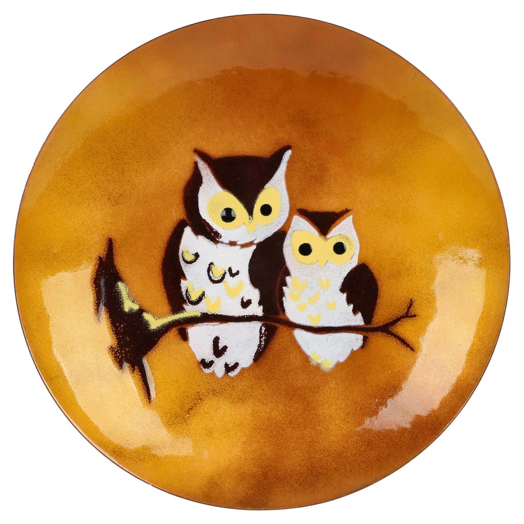 Bovano North American Hand Crafted Enamel Owl Plaque