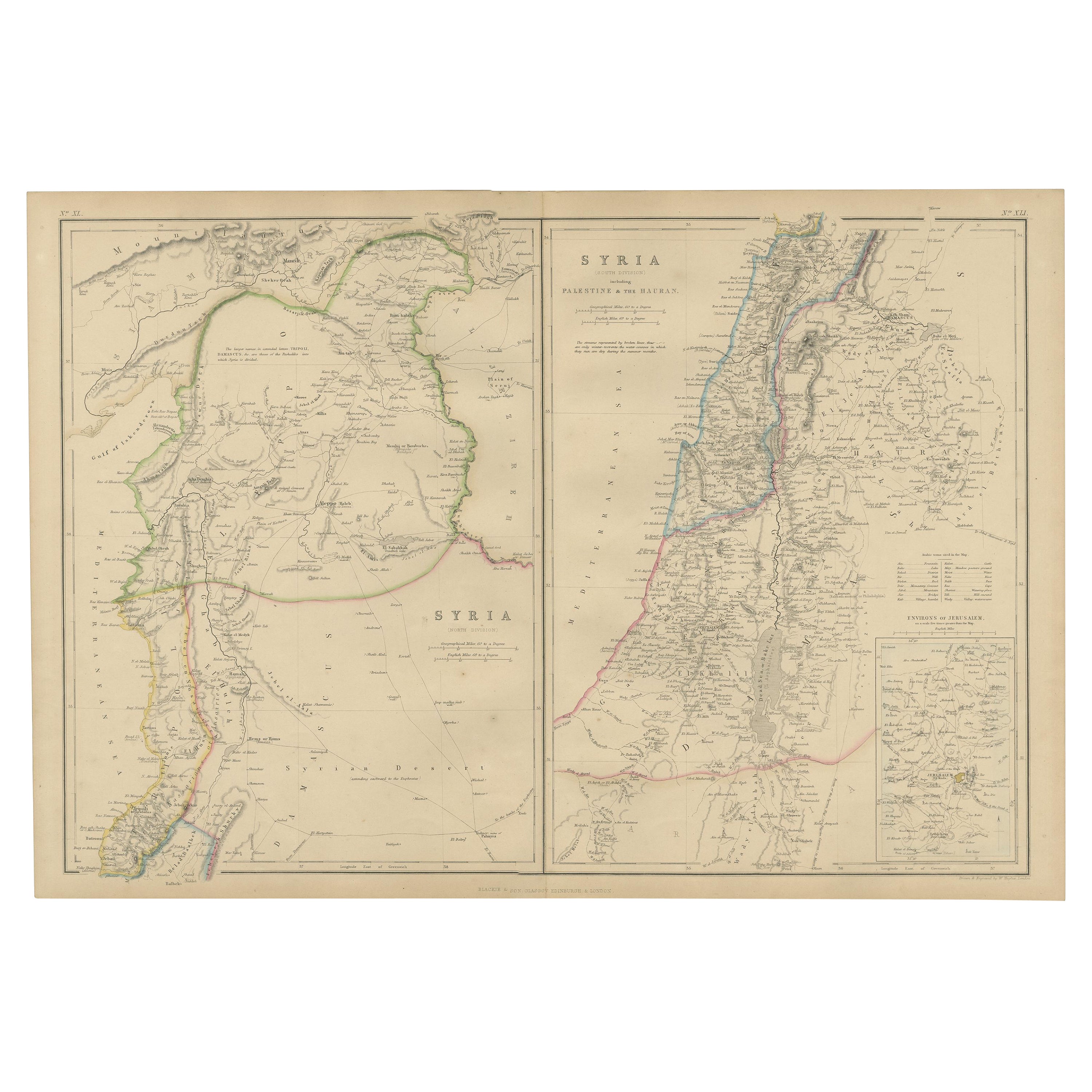 The Divided Realms of Syria - North and South as Seen in 1859 by W. G. Blackie For Sale