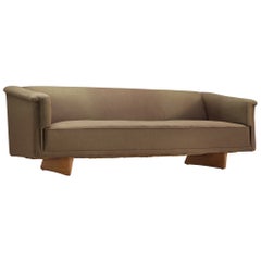 Swedish Sofa with Wood Sledge Feet