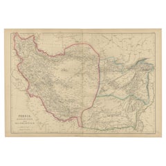 Antique Map of Persia, Afghanistan and Balochistan, 1859