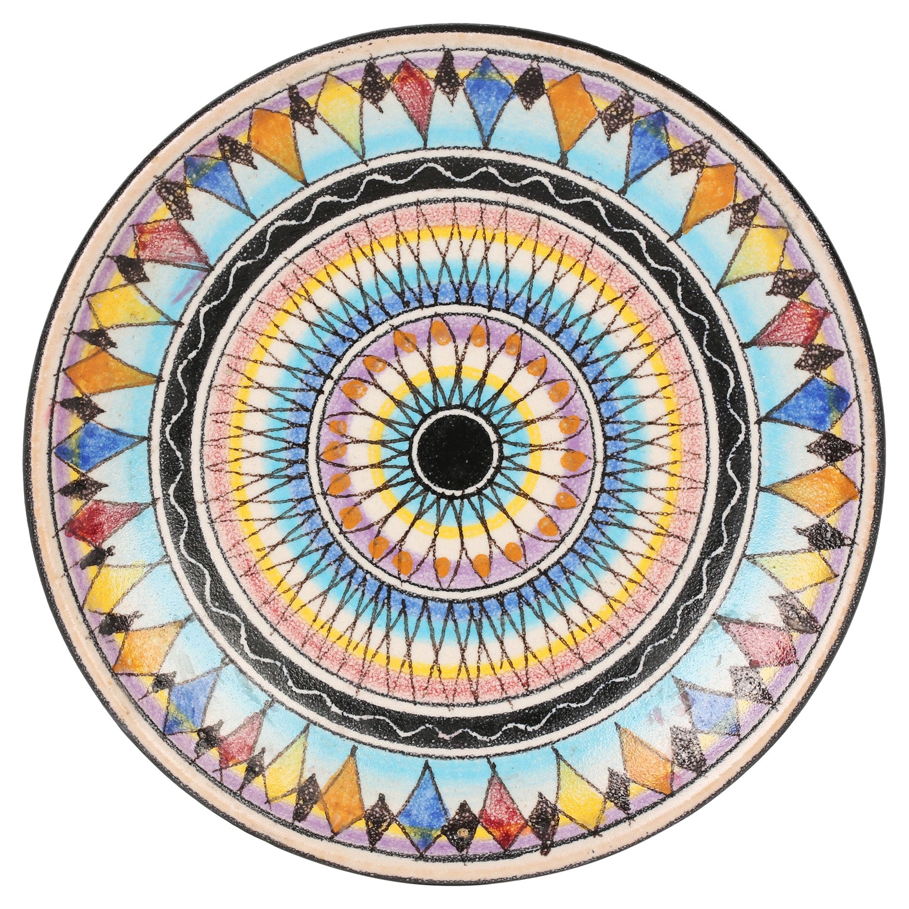 Ceramica D'Amore Vietri Mid-Century Italian Painted Pottery Plaque