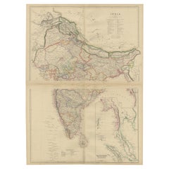 Vintage Cartographic Collection Set of India Explored - W. G. Blackie's 1859