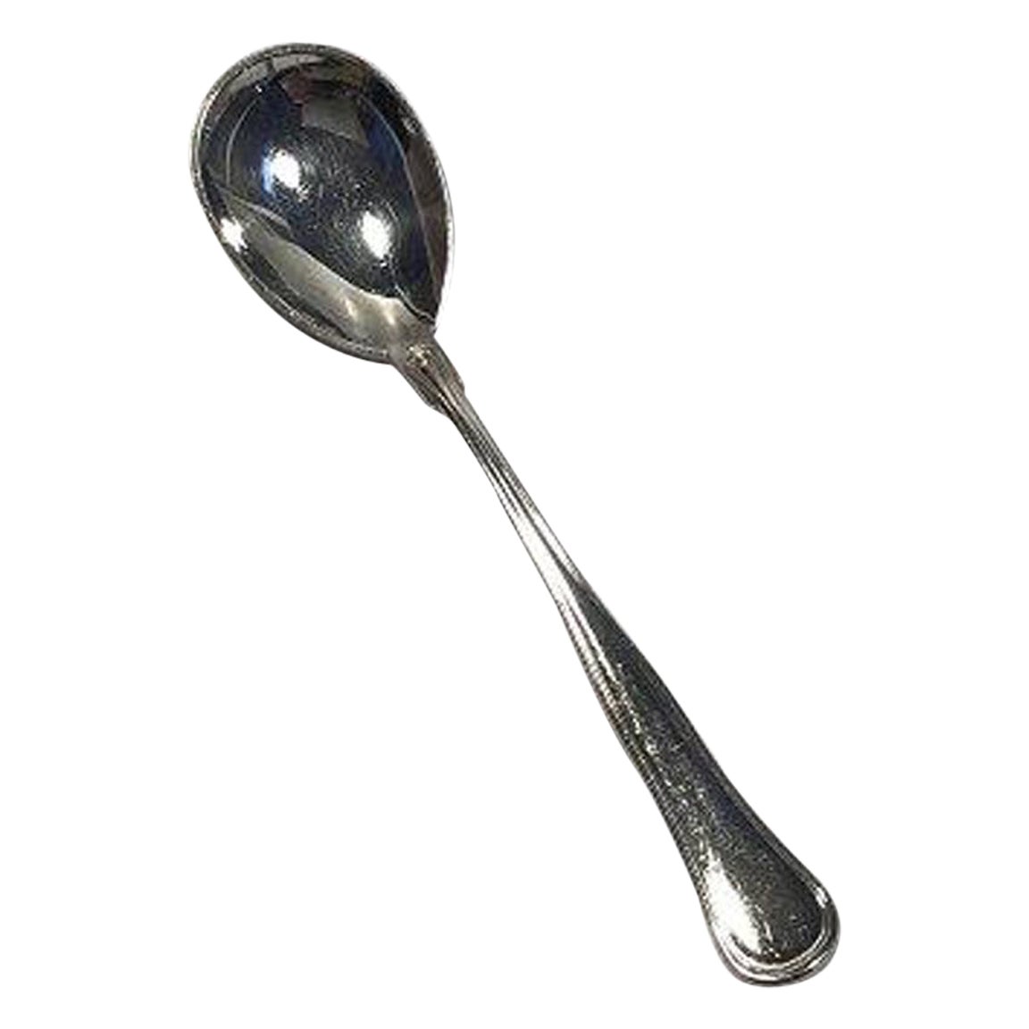 W&S Sørensen Silver Dobbeltriflet Old Danish Jam Spoon For Sale