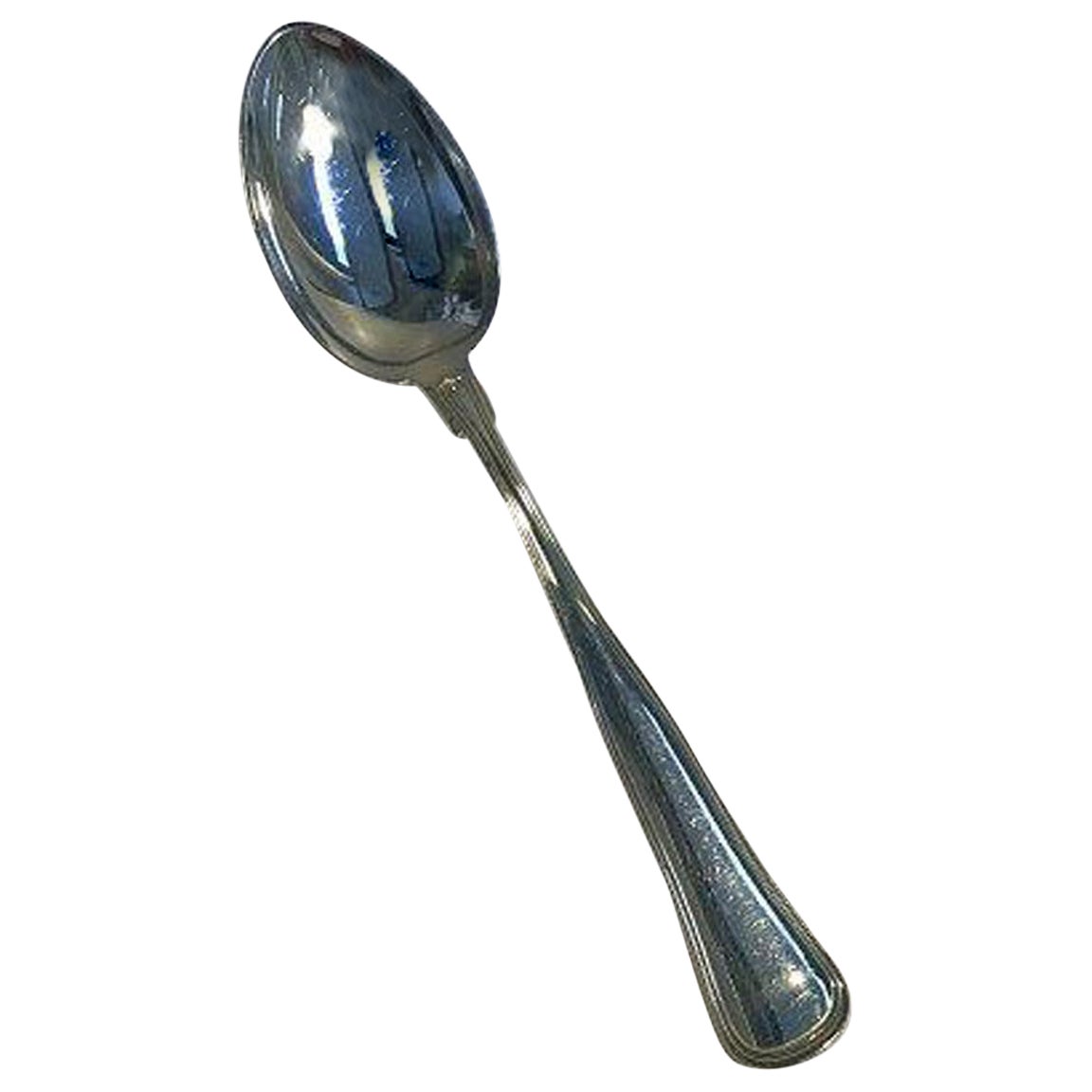 W&S Sørensen Silver Dobbeltriflet Old Danish Dessert Spoon For Sale