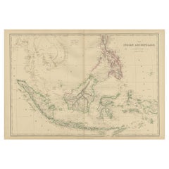 Antike Karte der Ostindischen Inseln von W. G. Blackie, 1859