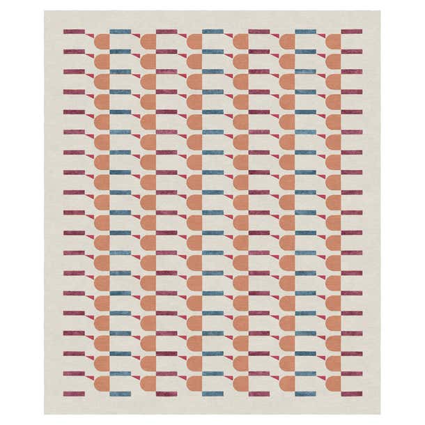 Roman, Colorful Designer Wool Silk Rug For Sale at 1stDibs