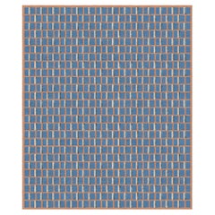 Bauhaus Mare, Patterned Blue Wool Silk Rug