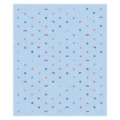 Stick Azzurro, Funny Hand-Knotted Wool Silk Rug