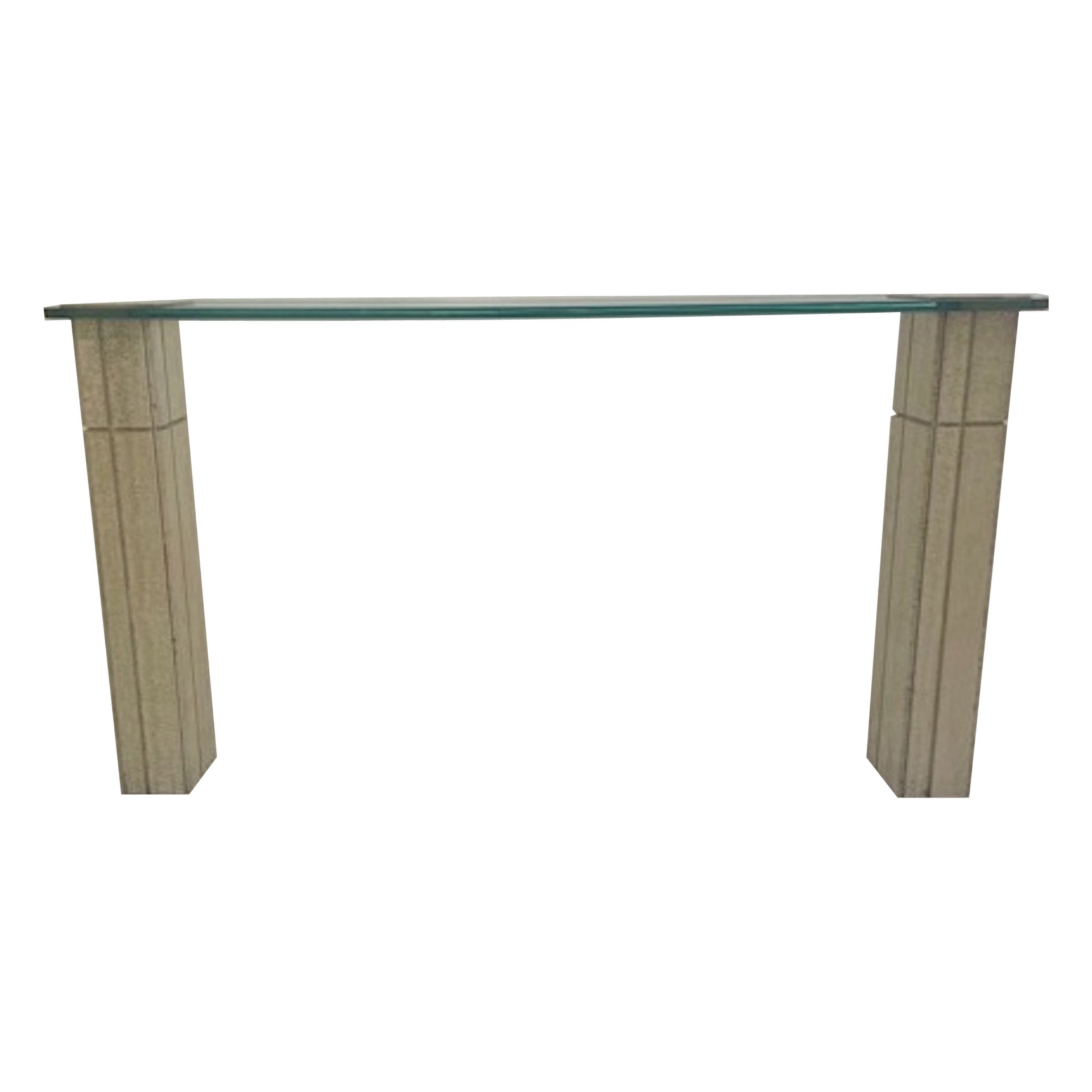 Italian Travertine and Glass Console, 1970s