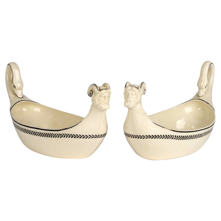Wedgwood Pair Unusual Figural Creamware Sauce Boats For Sale