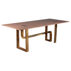 Cittone Oggi Marble and Brass Inlay Dining Table
