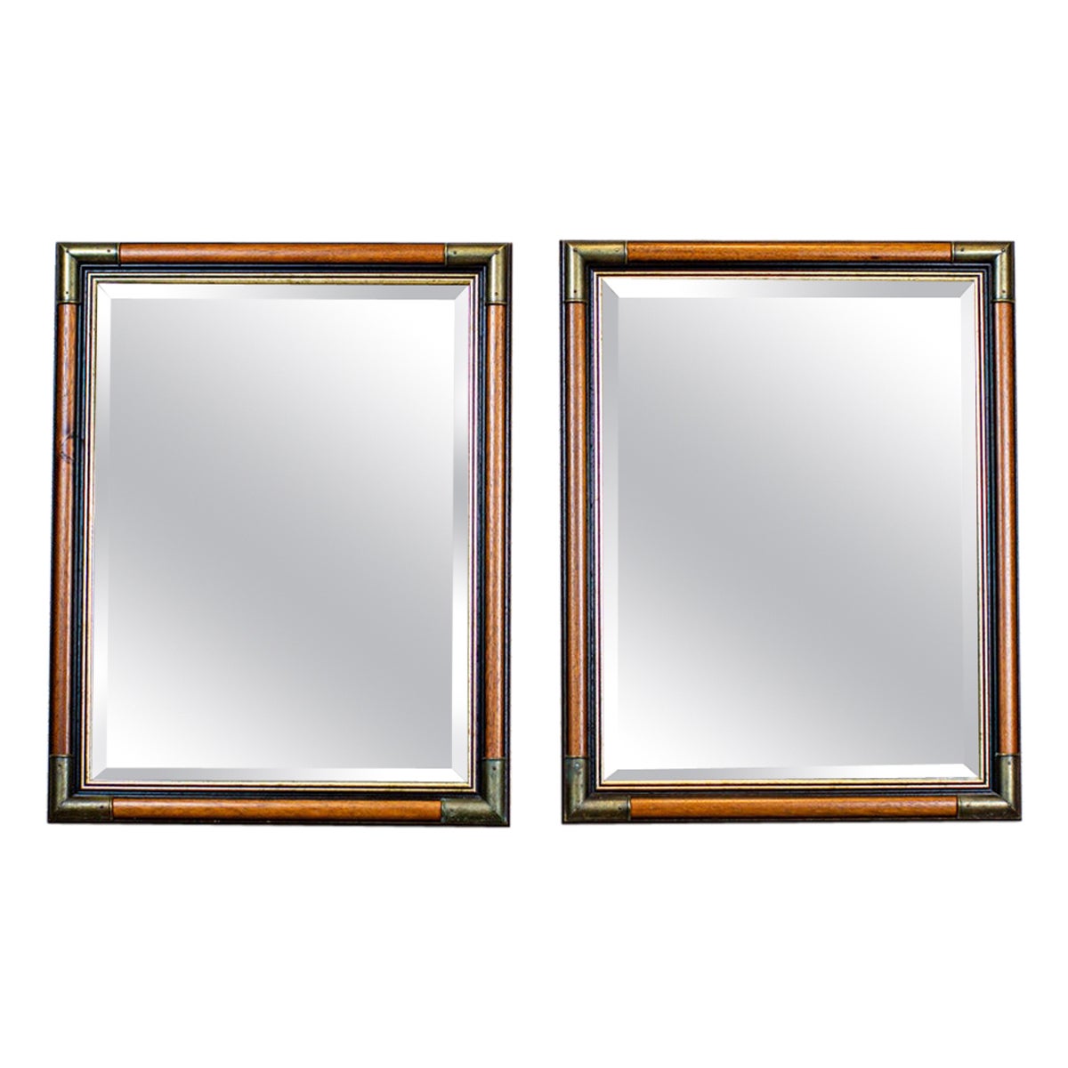 Pair of Modern Mirrors in Stylized Frame
