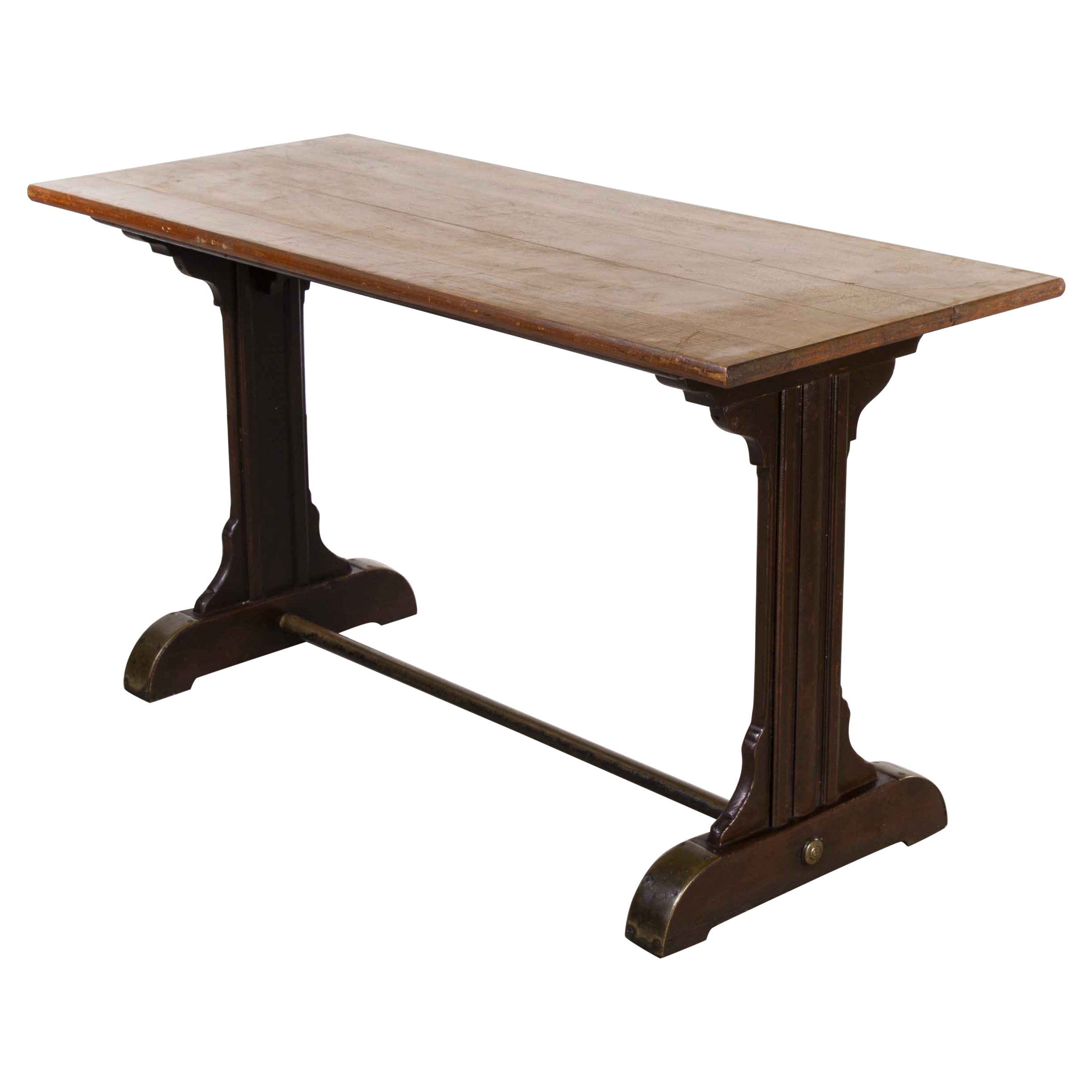 1930's Original French Café Table, Rectangular Dining Table 'Model 1114.1' For Sale